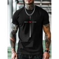 thumbnail image 1 of Love Heart Graphic Print Men's Creative Top, Casual Short Sleeve Crew Neck T-shirt, Men's Clothing For Summer Outdoor Tee For Adult, Men, Women, Teen, Teenager, Adolescent,Youth, 1 of 6