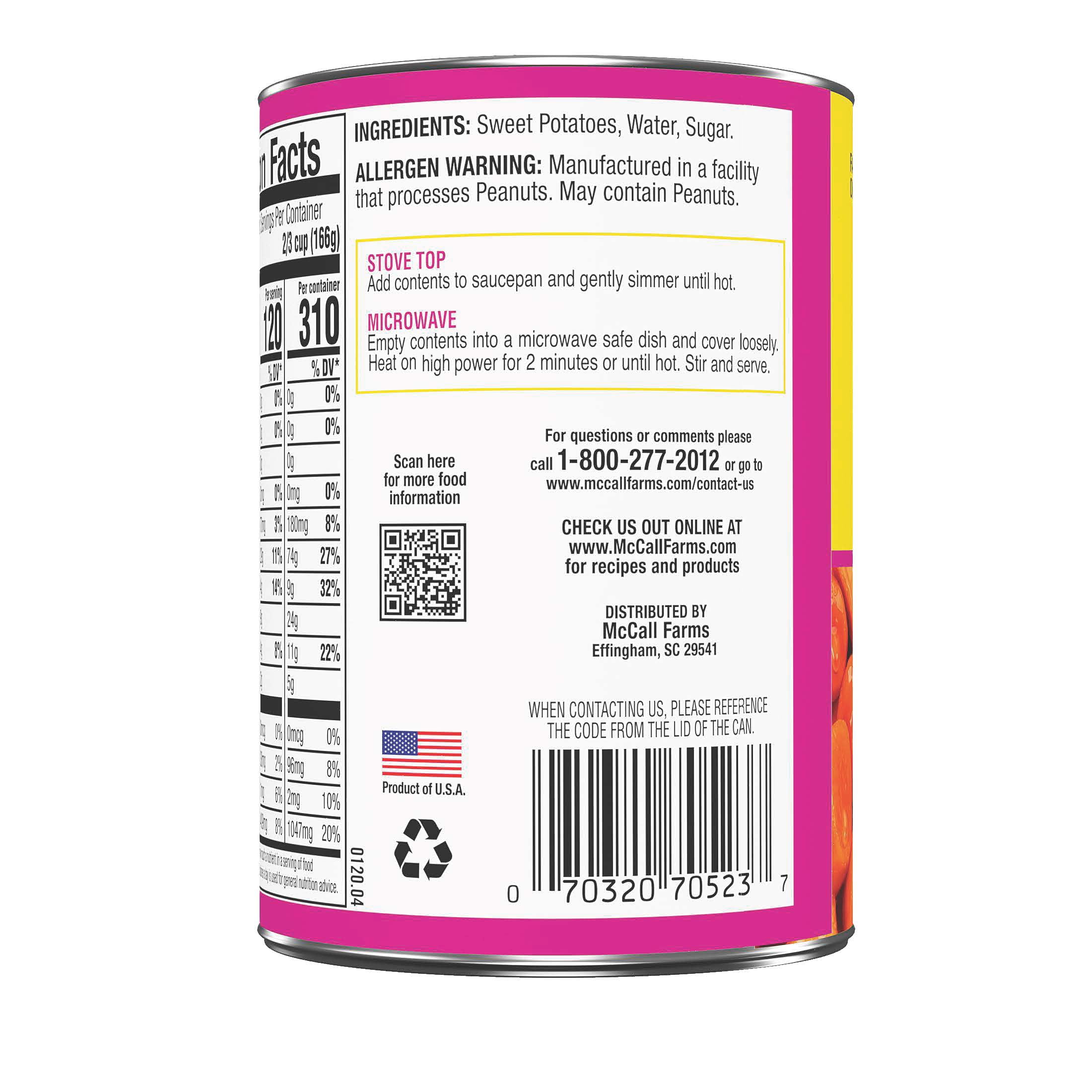 Trappey's Sugary Sam Golden Cut Yams In Syrup Sweet Potatoes 15 oz. Can (6 Pack)