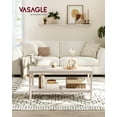 thumbnail image 2 of VASAGLE 2-Tier Coffee Table for Living Room, Living Room Table Rectangular Center Table, with PVC Rattan Storage Shelf, Rounded Corners, Easy Assembly, Boho Style, Oatmeal Beige, 2 of 7