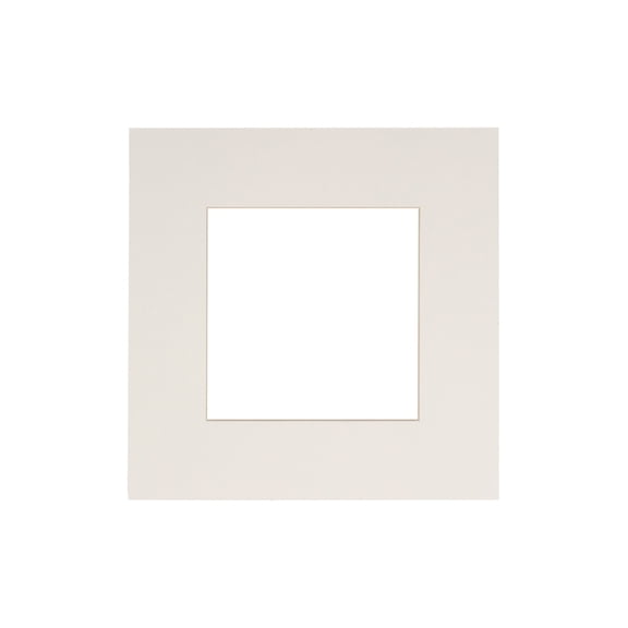 Textured White Acid Free 16x16 Picture Frame Mats with White Core Bevel Cut for 8x8 Pictures - Fits