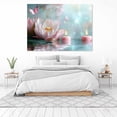 thumbnail image 3 of Mudket Zen Pink Lotus Flower with Candles and Butterfly Canvas Wall Art, Floral Wall Decor, Framed Ready to Hang Artwork for Living Room Bedroom Bathroom Spa - 12"L x 8"W, 3 of 10