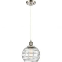 Innovations Lighting  Ballston Athens Deco Swirl - 1 Light 8" Cord Hung Mini Pendant Brushed Satin Nickel