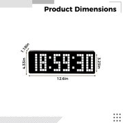 13 in / 32 cm LED Pixel Timer, Digital Retro Clock, Programmable Countdown Clock, Memory Function, Remote Control, 2 Brightness Levels, Tabletop for Gaming Room, Gym