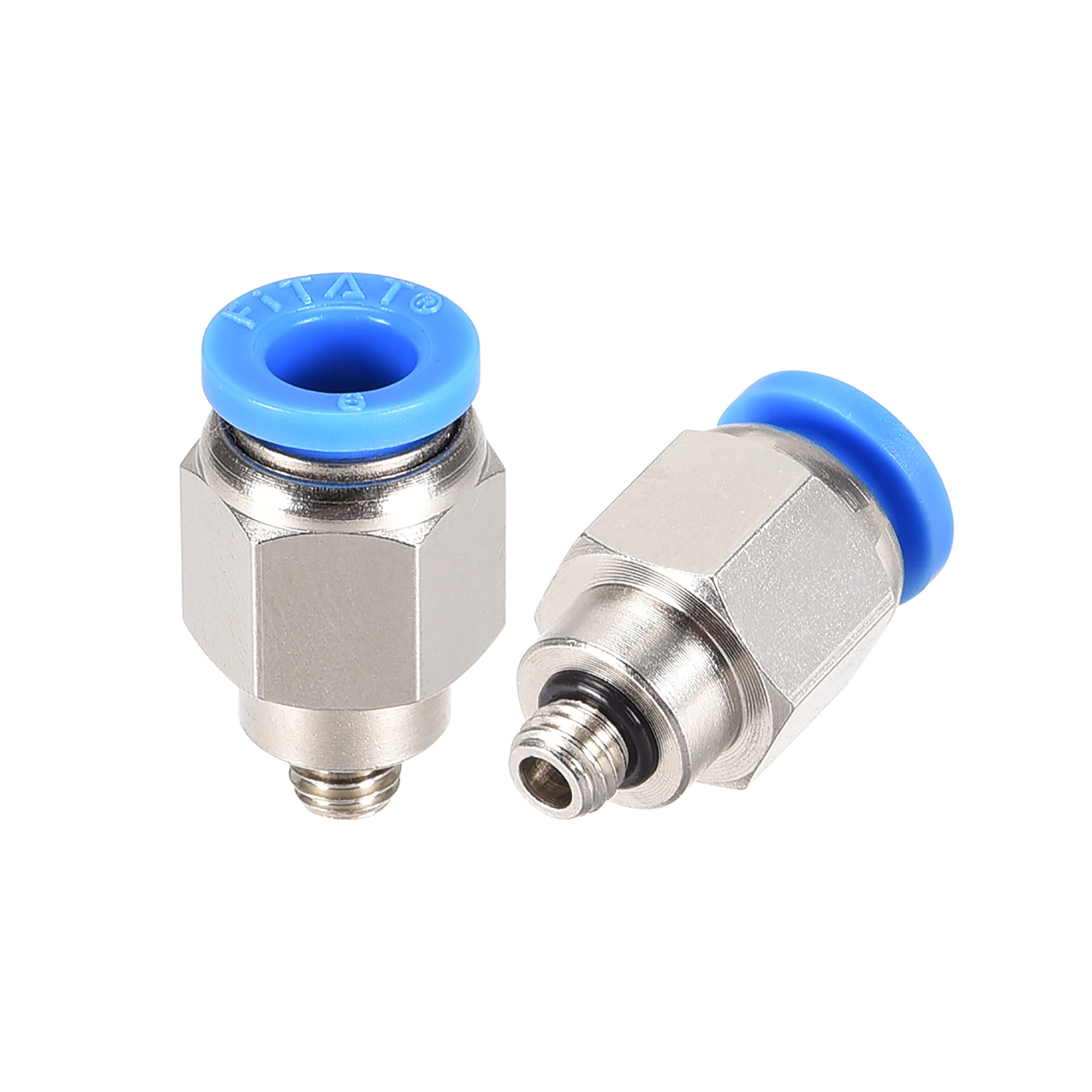 M5 Male Straight Thread 6mm Push to Connector Quick Fittings Silver