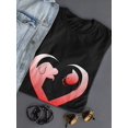 thumbnail image 3 of Cat Dog Love Heart Graphic Women Black T-Shirt, Female Medium, 3 of 4
