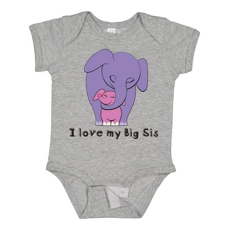 

Inktastic I Love My Big Sis Elephant Gift Baby Girl Bodysuit
