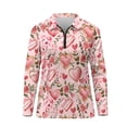 thumbnail image 2 of Uorisanigo Love Heart Rose Women's Golf Top Fashionable Relaxed Long Sleeve Golf Polo Shirts for Women Soft Comfortable Quick Dry Workout Tops with Zipper, 2 of 7