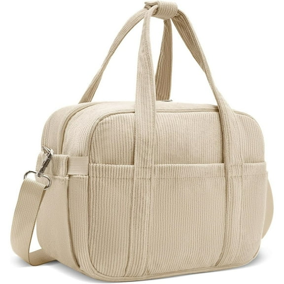 Soft Corduroy Lunch Box for Women,Insulated Lunch Bag with Shoulder Strap Handle Strap,Cute Corduroy Cooler Bags for Work,Picnic