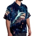 thumbnail image 2 of Starry Shark Men's Short Sleeve Button Down Casual Beach Printed Shirts, 2 of 6