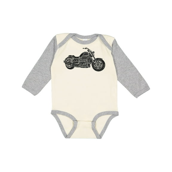 Inktastic Distressed Motorcycle Boys or Girls Long Sleeve Baby Bodysuit