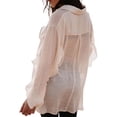 thumbnail image 6 of FRSASU Womens Cotton Linen Shirt Fall Casual Long Sleeve Solid Color Shirts Loose Work Tops White XL(XL), 6 of 9