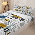 thumbnail image 3 of Erosebridal Grid Construction Zipper Twin Comforter Sets with Fitted Sheet and 2 Pillowcases,Road Cone Tree Zipper Bedding Set For Boys,Reversible,4pcs, 3 of 7