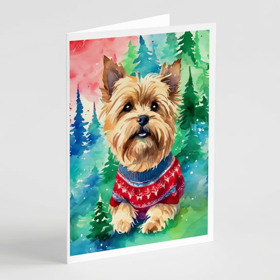 Yorkshire Terrier Yorkie Christmas Greeting Cards Pack of 8 7 in x 5 in