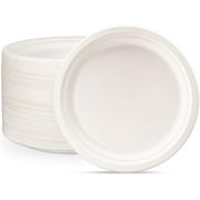 100% Compostable 10 inch Heavy-Duty Plates [125 Pack] Eco-Friendly Disposable Sugarcane Paper Plates