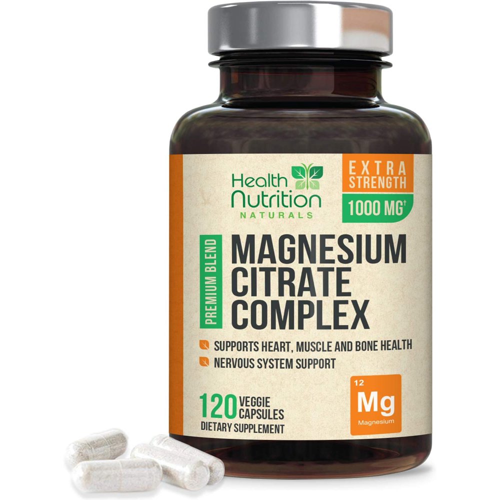 Health Nutrition Magnesium Citrate Capsules 100 Chelated for High