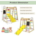 thumbnail image 4 of Spaco 8-in-1 Wooden Climber Playset for Kids, Indoor Playground Climbing Gym, Kids Play Equipment for Indoor Outdoor, Multicolor, 4 of 8