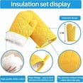 thumbnail image 3 of 12 Inch Heavy Duty Cotton Oven Mitts and Pot Holder Sets, Heat Resistant 500°F 4 Pack Kitchen Oven Mits,Yellow, 3 of 5
