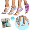 5-PACK Mommy & Me Gift Set (3-PACK Adult Allegro Tie Dye Pink/Blue/Plum + 2-PACK Kids Plum/Blue + Reusable Gift Bag)