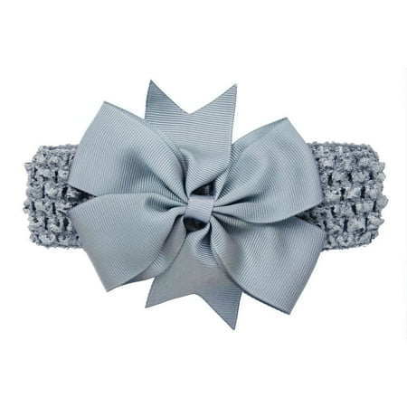 

nsendm Wave Girls Headbands Hair Hair Bowknot Band For Girls Accessories Baby Care Custom Sash Babyproducts Grey One Size