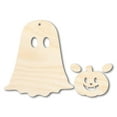 thumbnail image 2 of Unfinished Wood Ghost and Pumpkin - Craft Kit - up to 36" 24" / 1/4", 2 of 5