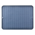 thumbnail image 2 of Soft Rubber Dish Drying Mat for Kitchen Flexible Non Slip Drain Board for Dishes Glassware Heat Resistant Counter Protector Dark Blue,1PC,A, 2 of 10