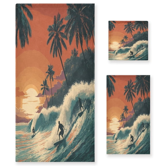 Three-Piece Towel Set Face Towel Towel Set Hand Towel Bath Towel Cotton Bath Towels Bath Towel Sets Hand Bath Towels Surfer