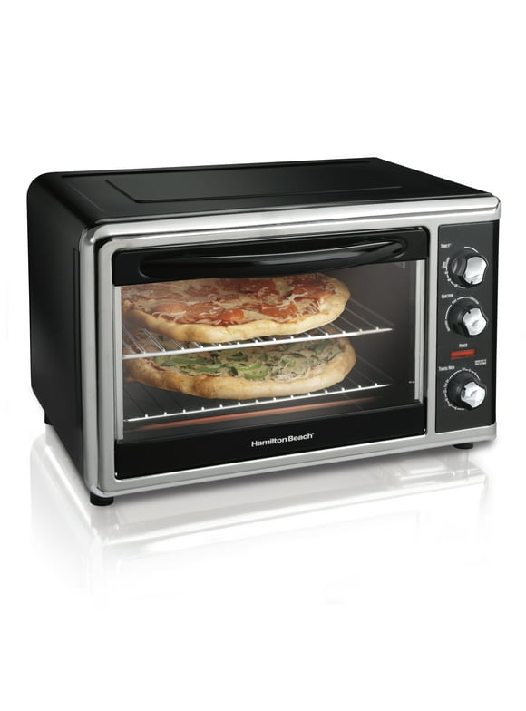 Hamilton Beach Countertop Oven with Convection and Rotisserie, Baking, Broil, Extra Large Capacity, Silver, 31100D