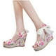 thumbnail image 4 of Zapatos de cuña con boca de pez para mujer Sandalias de lujo con cordones y tacones altos con tacón de cuña Wmkox8yii  hfjk4799, 4 of 9