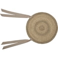 thumbnail image 5 of VHC Brands Cobblestone Round Seat Cushion Chair Pad, Tan Grey White, Jute Blend with Ties, 15x15 Inches, 5 of 5