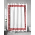 thumbnail image 5 of Red Geometric Shower Curtain, Greek Pattern Chinese Waterproof Shower Curtain Set with 12 Hooks Lightweight Washable Fabric Shower Curtains for Bathroom 60x72 Inches, 5 of 6