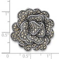 thumbnail image 3 of Sterling Silver Antiqued Marcasite Flower Chain Slide Pendant Charm, 3 of 4