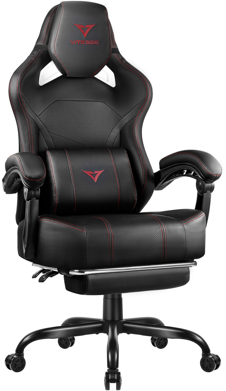 Waleaf Gaming Chair Ergonomic Office Chair with Footrest and Lumbar Support, Height Adjustable High Back Gamer Chair with Headrest for Adult