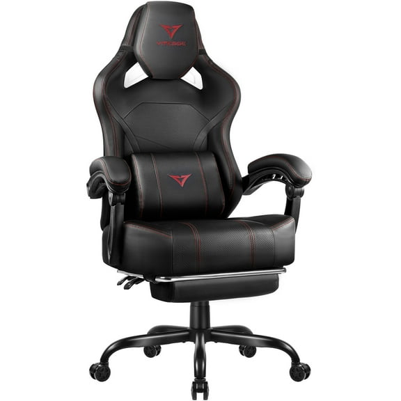 Waleaf Gaming Chair Ergonomic Office Chair with Footrest and Lumbar Support, Height Adjustable High Back Gamer Chair with Headrest for Adult