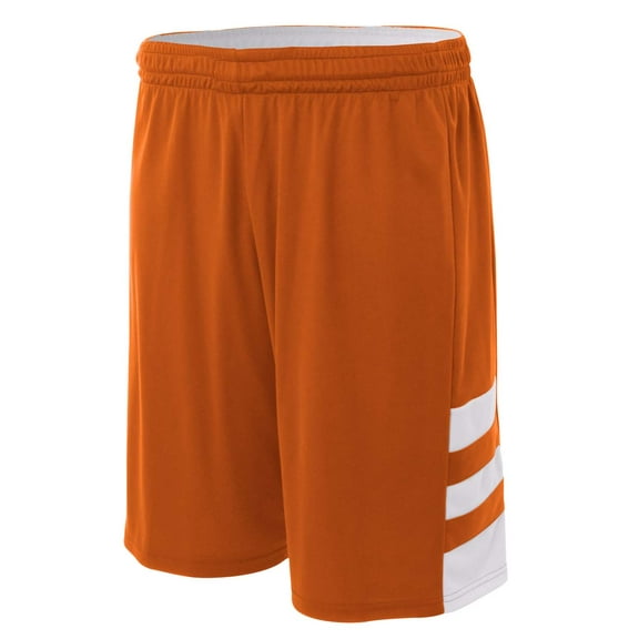 A4 Reversible Speedway Short For Men in Orange/White | N5334