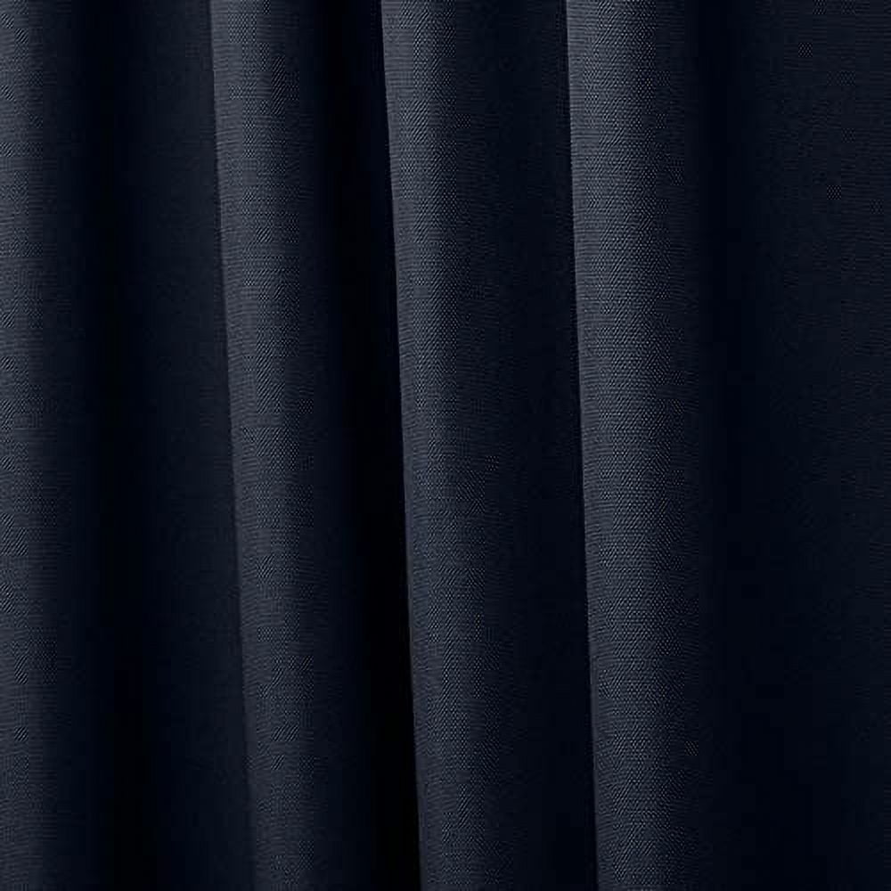 Exclusive Home Cabana Solid Indoor/Outdoor Light Filtering Hook-and-Loop Tab Top Curtain Panel Pair, 54"x108", Navy