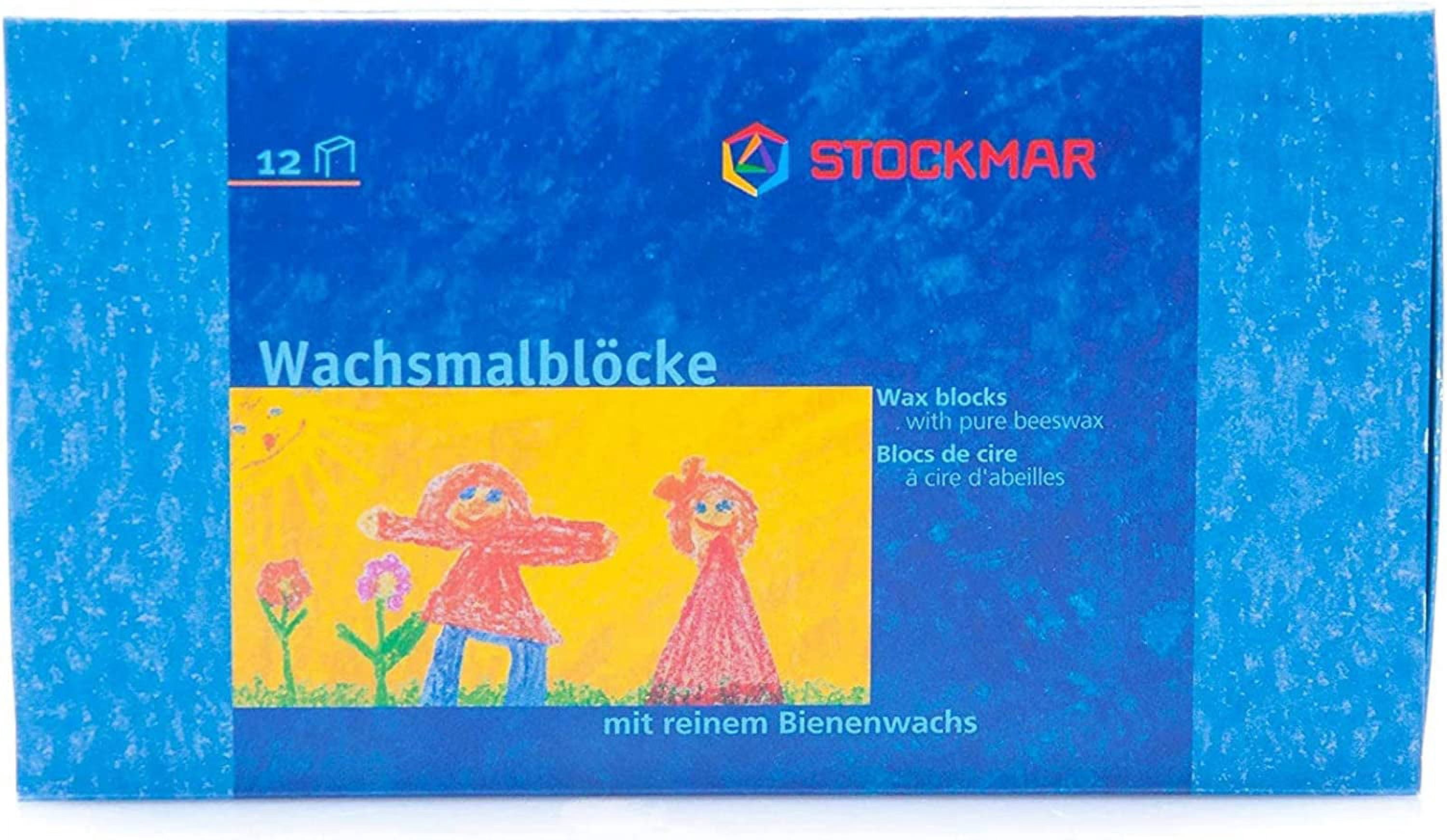 Stockmar Beeswax Crayons, Set of 12 Blocks in Carton