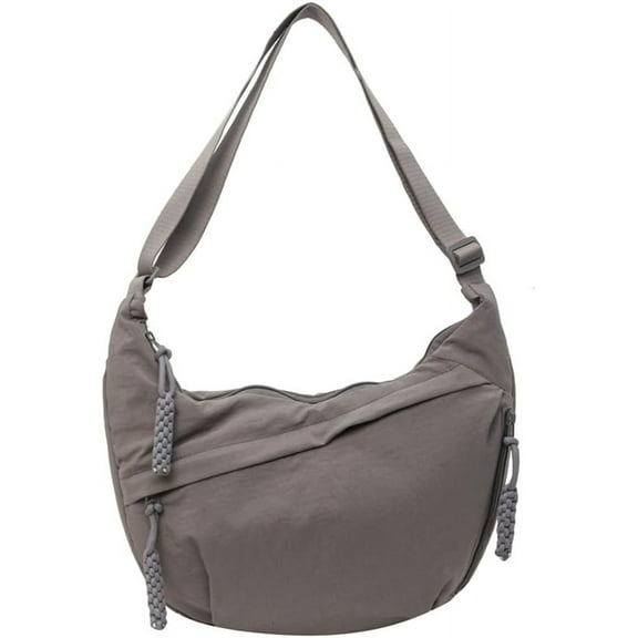 Crescent Bag Women Nylon Crossbody Purse Multi-Pocket Sling Hobo Bag Trendy Shoulder Bag Lightweight Work Satchels Tote