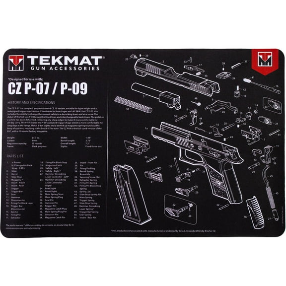 TekMat Original Gun Cleaning Mat - 17" X 11" - CZ P-07™ & P-09™