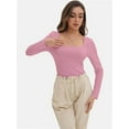thumbnail image 5 of Long Sleeve Shirts for Women Scoop Neck Baselayer Casual Tops for Lady, 5 of 6