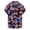 Blue, variant on Men's 4th of July Short Sleeve Button Down Shirt Stars and Stripes Patriotic Print Regular Fit Beach Casual Blue L