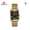 Gold case + black face + gold steel strap, variant on Unisex watches for women and men, casual calendar watches, women's and men's quartz wristwatches, shared watches for both genders