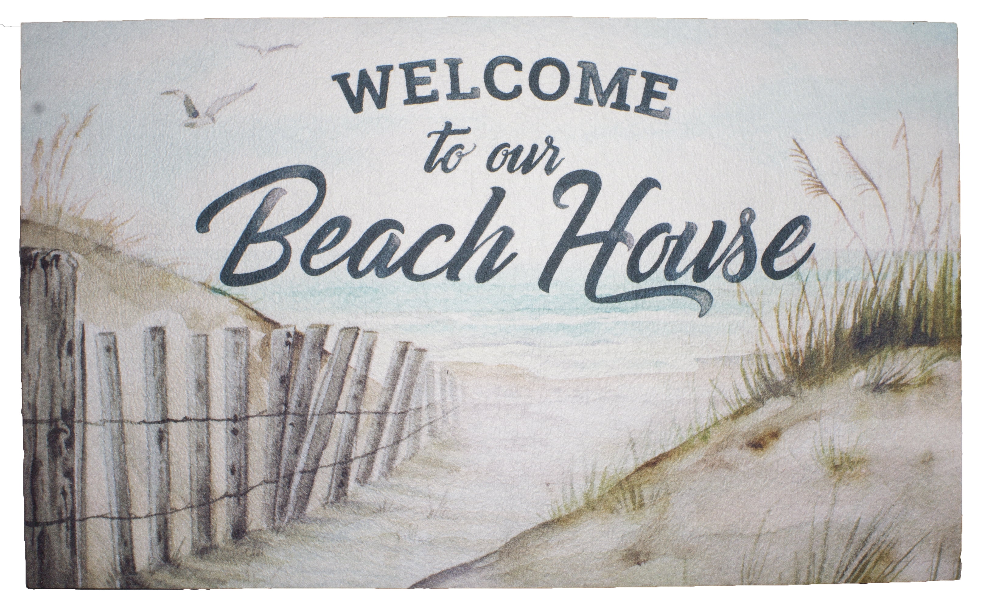 Welcome To Our Beach House Attractive Nautical Themed Door Mat Walmartcom Walmartcom