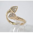 thumbnail image 4 of Hitanshu Jewels 1.50 Ct Round Cubic Zirconia Crossover Bypass Band Ring 14k Yellow Gold Plated, 4 of 6