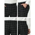 thumbnail image 6 of Unique Bargains Men's Slim Fit Plaid Business Pants Trousers with Pockets 34 Black, 6 of 7