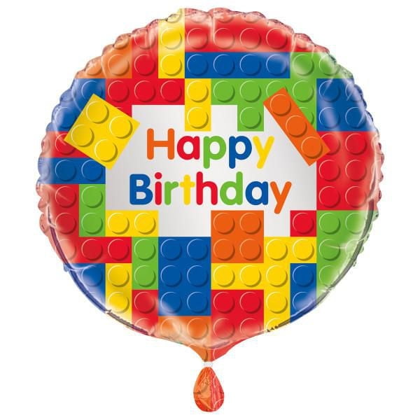 Blocs de construction Anniversaire Ballon rond en aluminium 18"