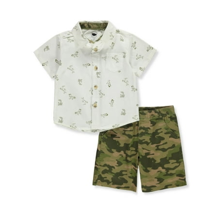 

Baby Boys 2-Piece Camo Shorts Set Outfit - white 0 - 3 months (Newborn)