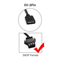 thumbnail image 3 of 4Pcs RGB Extension Cable 5V 3-Pin to SM 3Pin Female ARGB Connector Addressable Adapter for Fan,PC LED Strip, 3 of 4