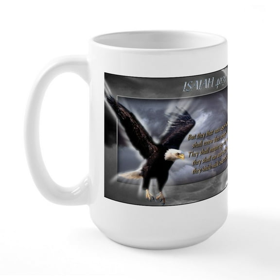 CafePress - ISAIAH 40:31 Large Mug - 15 oz Ceramic Large White Novelty Mug