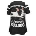 thumbnail image 5 of French Bulldog Womens Summer V Neck Zipper Top Short Sleeve T Shirt Off Shoulder Top Casual Classy Loose Shirts, 5 of 7