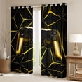 thumbnail image 2 of Gamer Curtains Gaming Controller Gold Geometry Curtains & Drapes, Teens 3D Gamepad Console 30%-50% Blackout Curtains Gift, 38Wx45L, 2 of 6